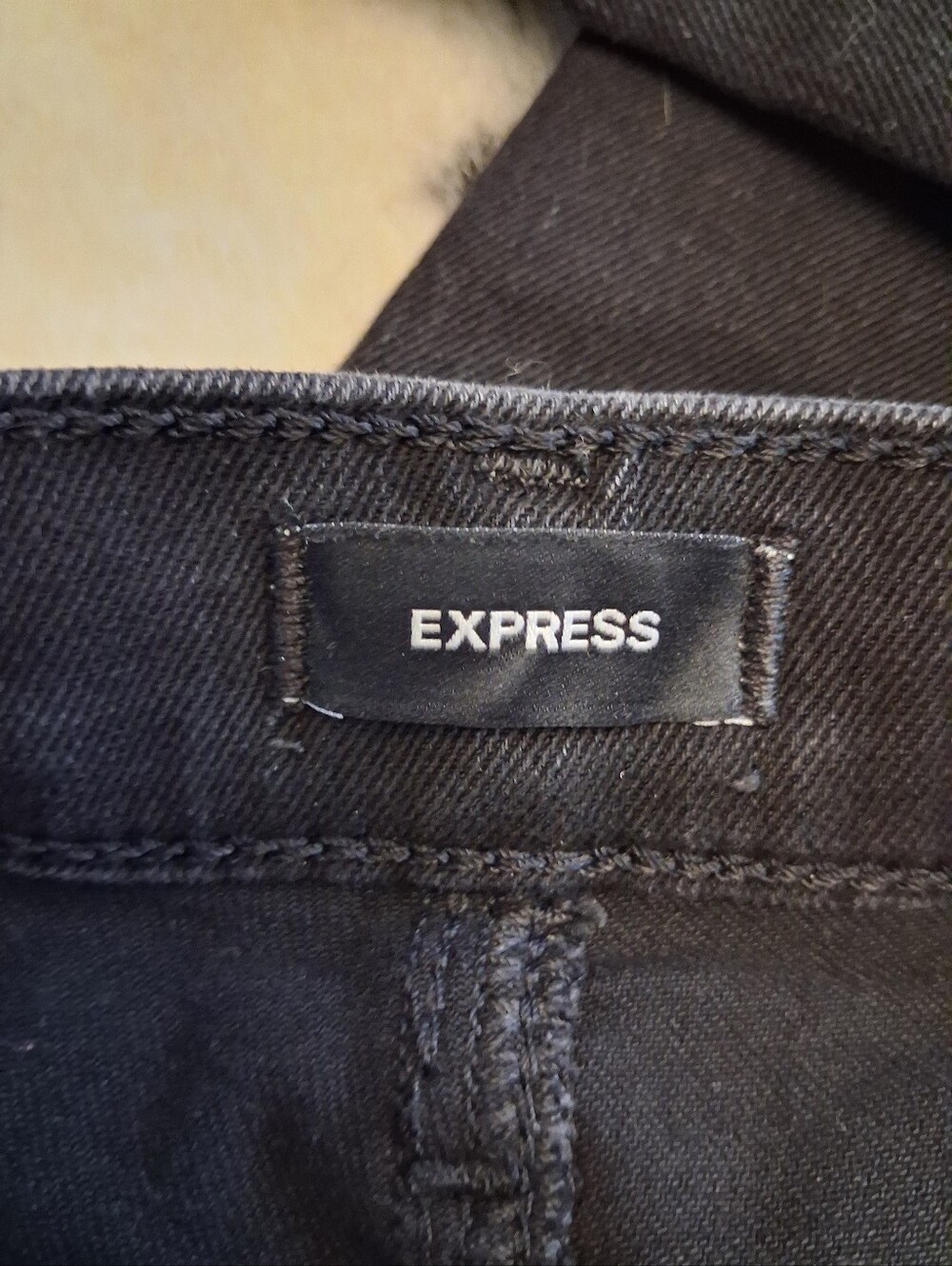 Express Black Skinny Cargo Jeans - Picture 3 of 8